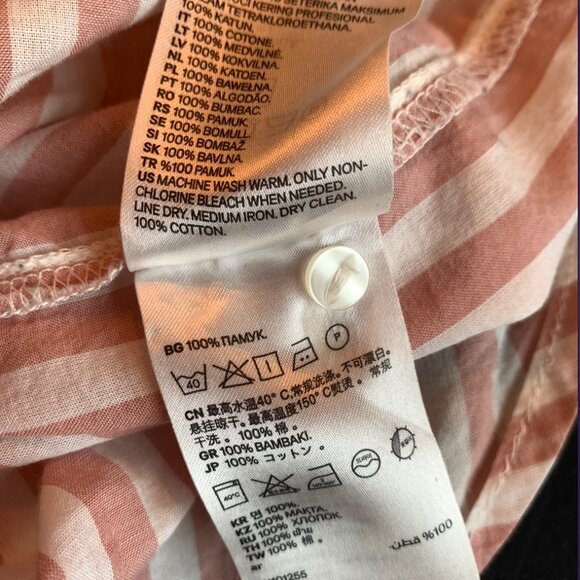 H&M - Pink & White Striped Button-Down Shirt – Lightweight & Casual - Picture 11 of 13